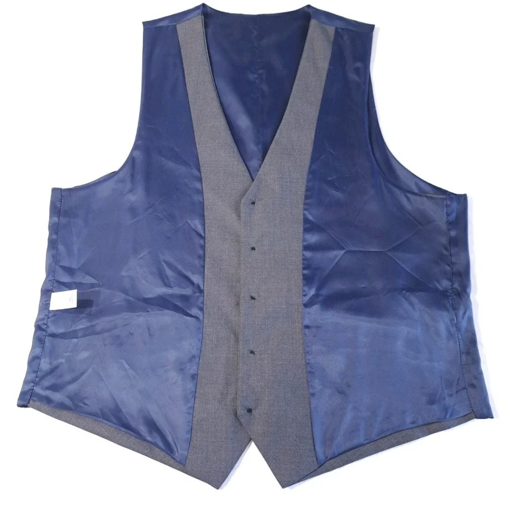 Combatant‎ Gentlemen Men's Charcoal Suit Button Vest 100% Wool 42L Workwear NWT
